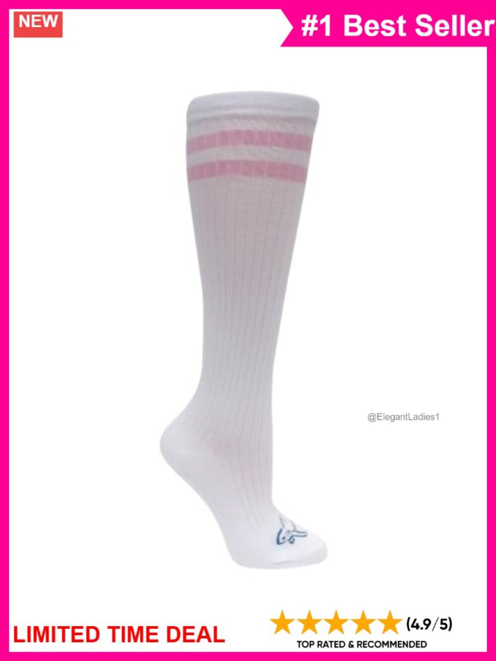Women's Over the Calf Knee High Athletic Performance Socks 2 Pairs
